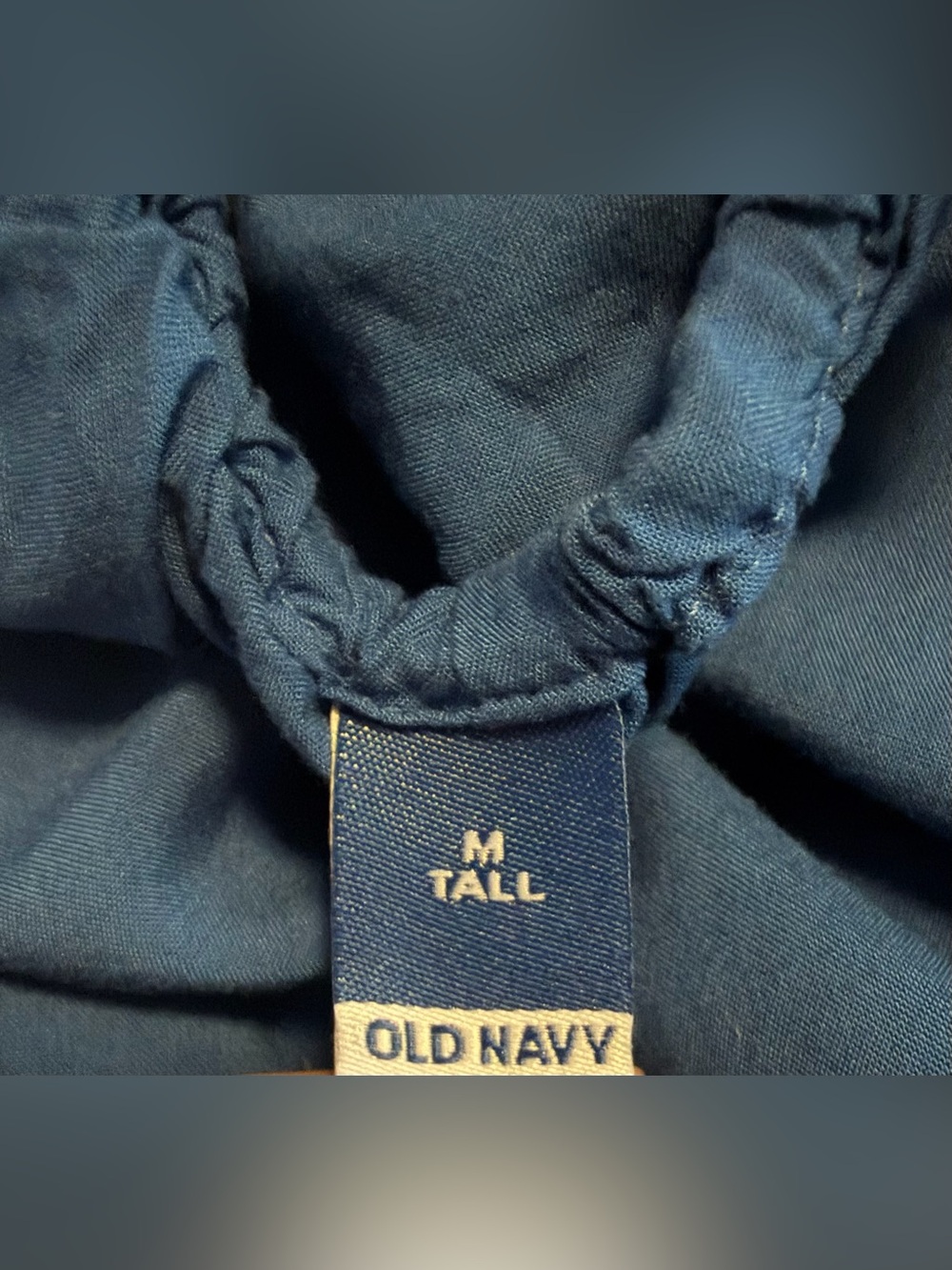 Old Navy Blue Tie Back Slip Dress Medium Tall Slit Maxi Midi Summer Coastal - Picture 4 of 4